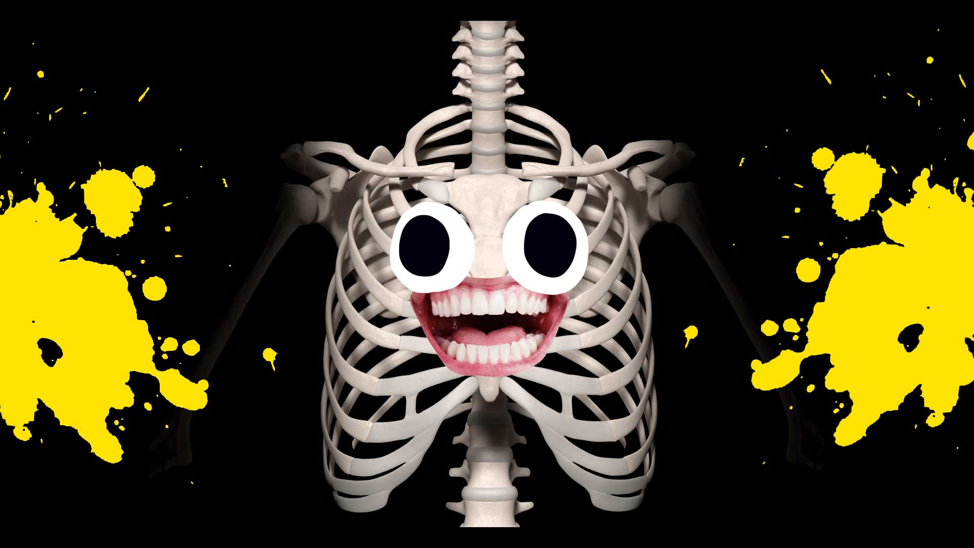 Laughing skeleton