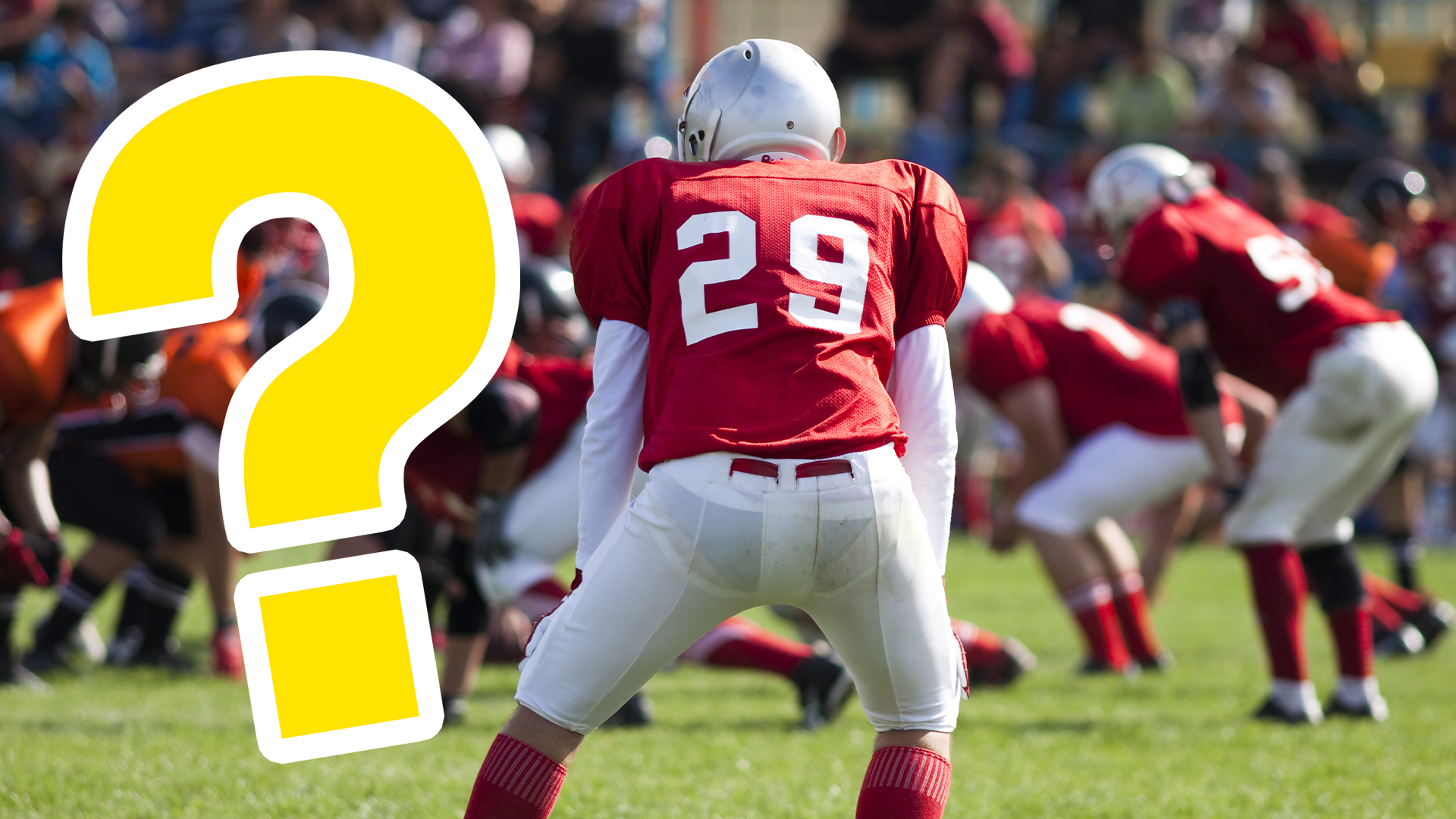 American Football match with question mark 