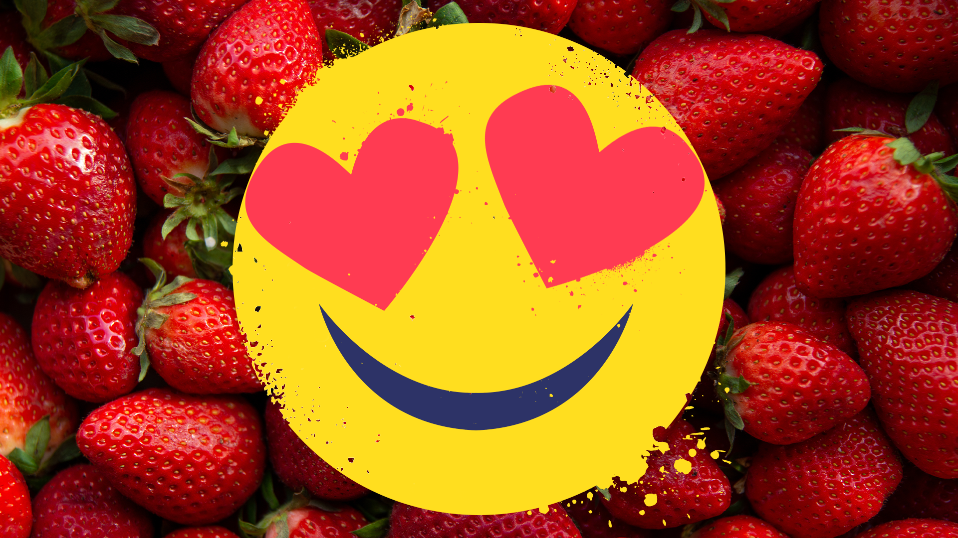 Strawberries with heart eyed emoji 