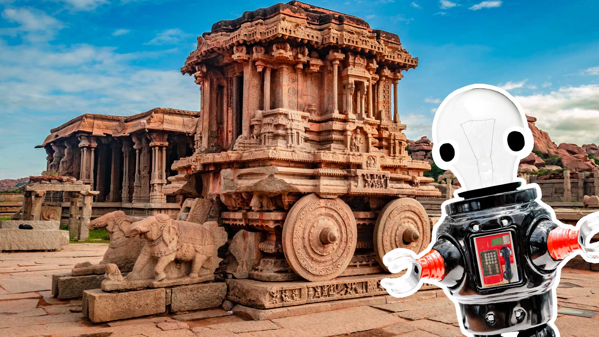 The city of Hampi and a robot