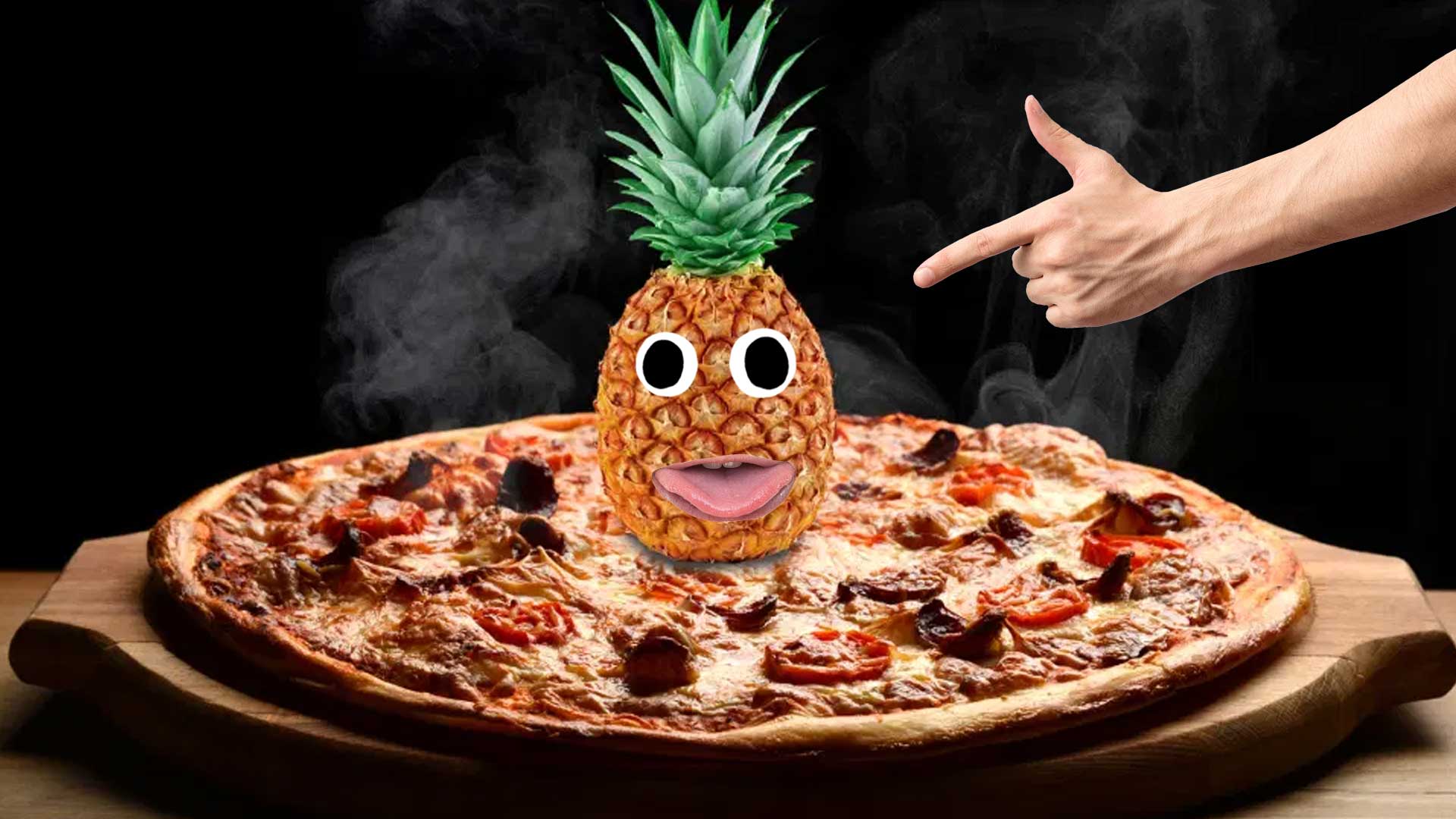 Pineapple on a pizza