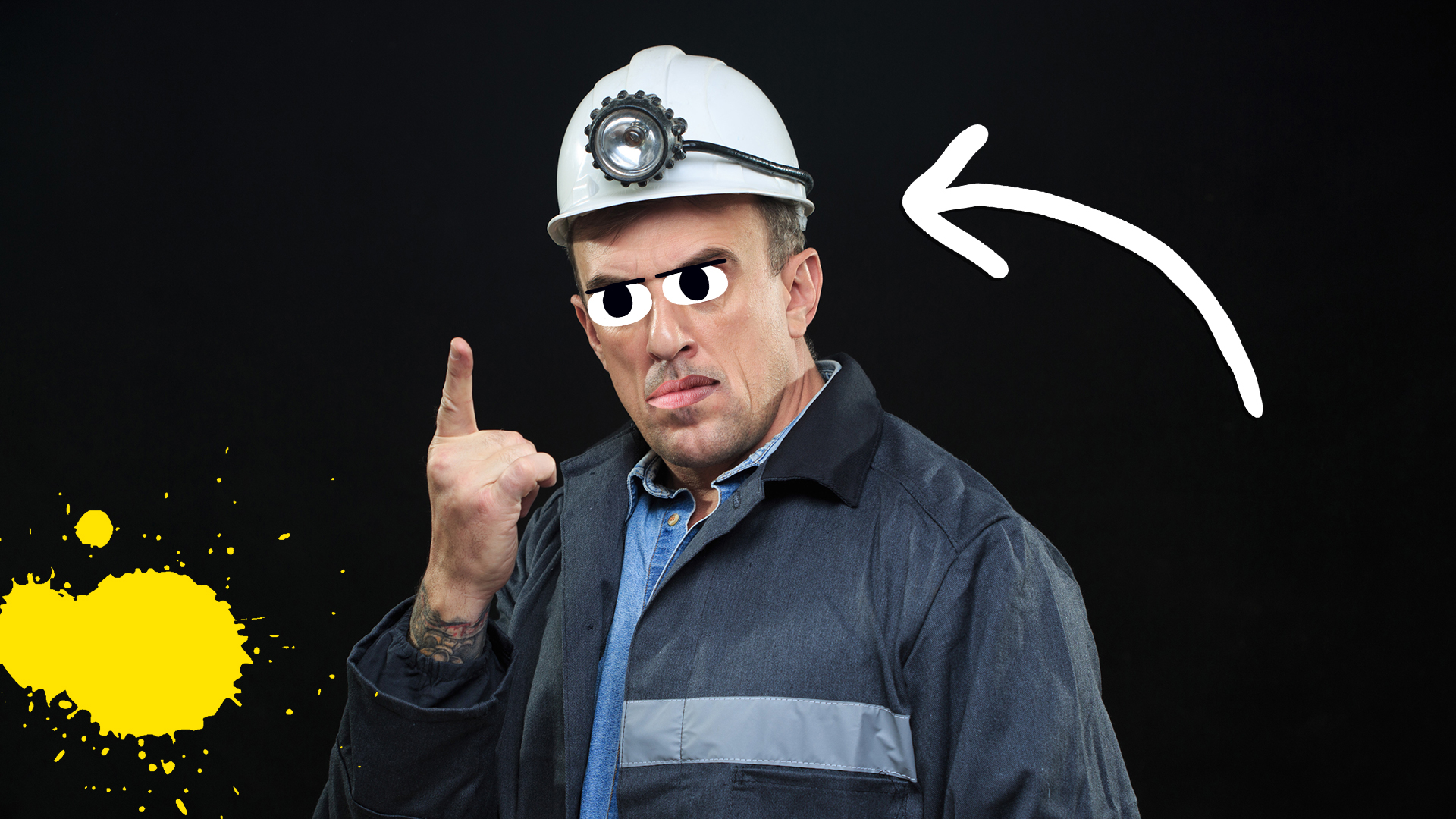 A miner wearing a head torch