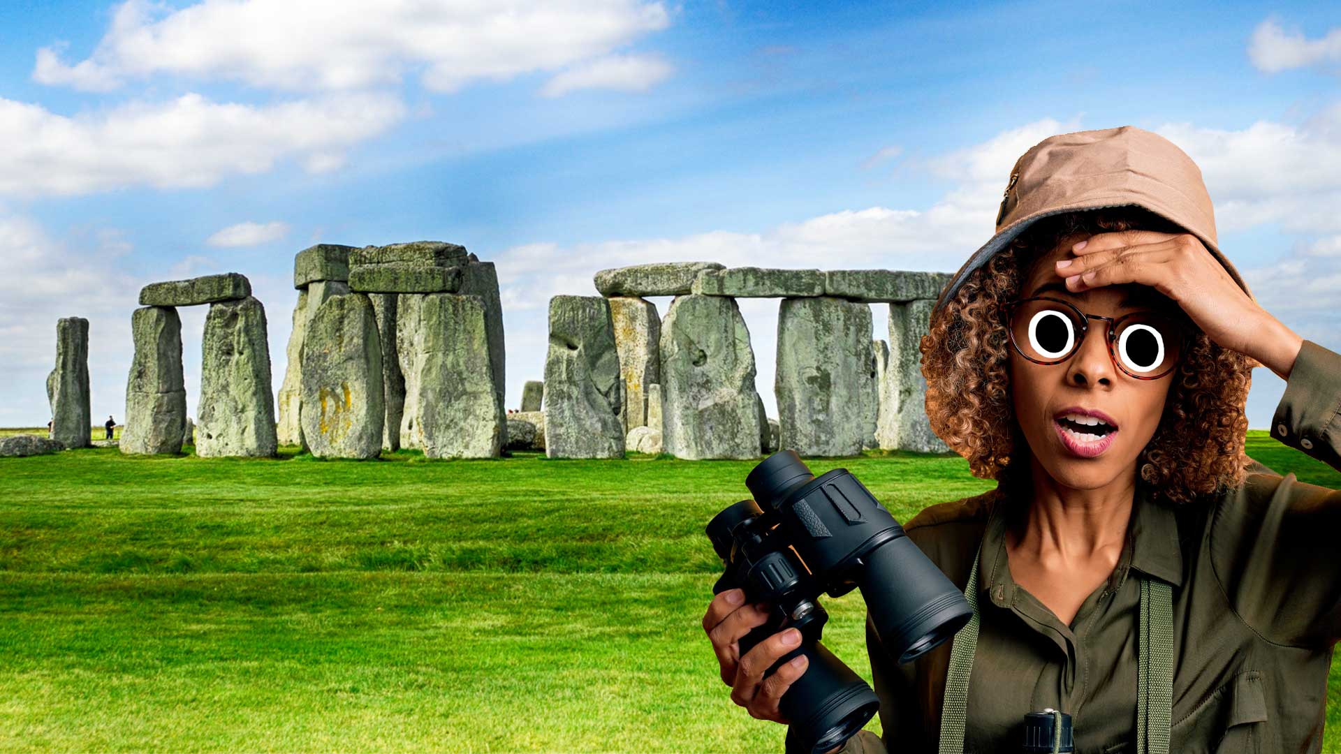 An explorer at Stonehenge