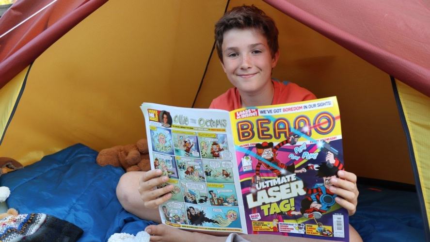 Max with his favourite comic