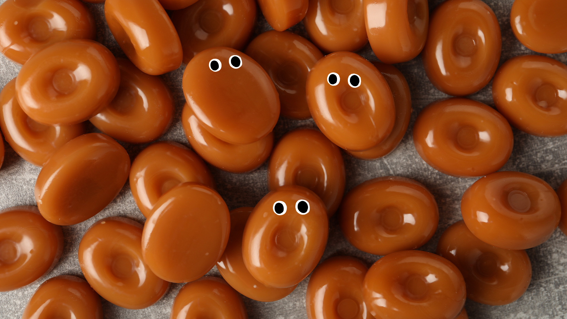 Sweets with goofy eyes