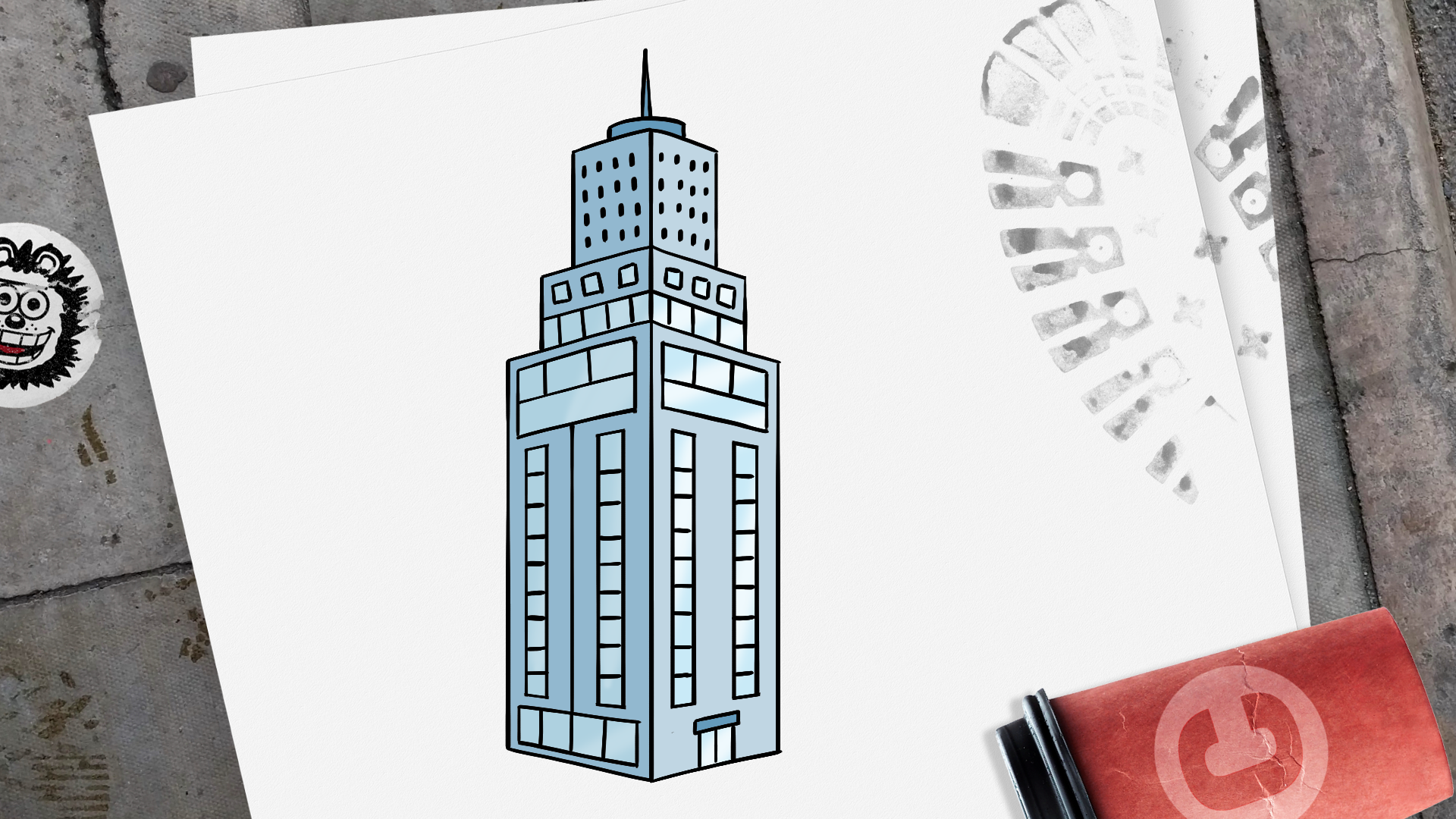How to Draw a Skyscraper step 10