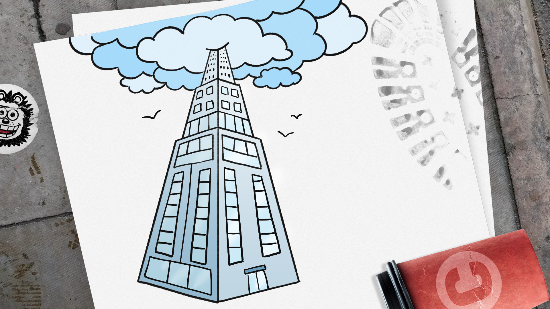 How to Draw a Skyscraper step 12