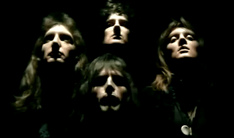 Queen in the Bohemian Rhapsody video 