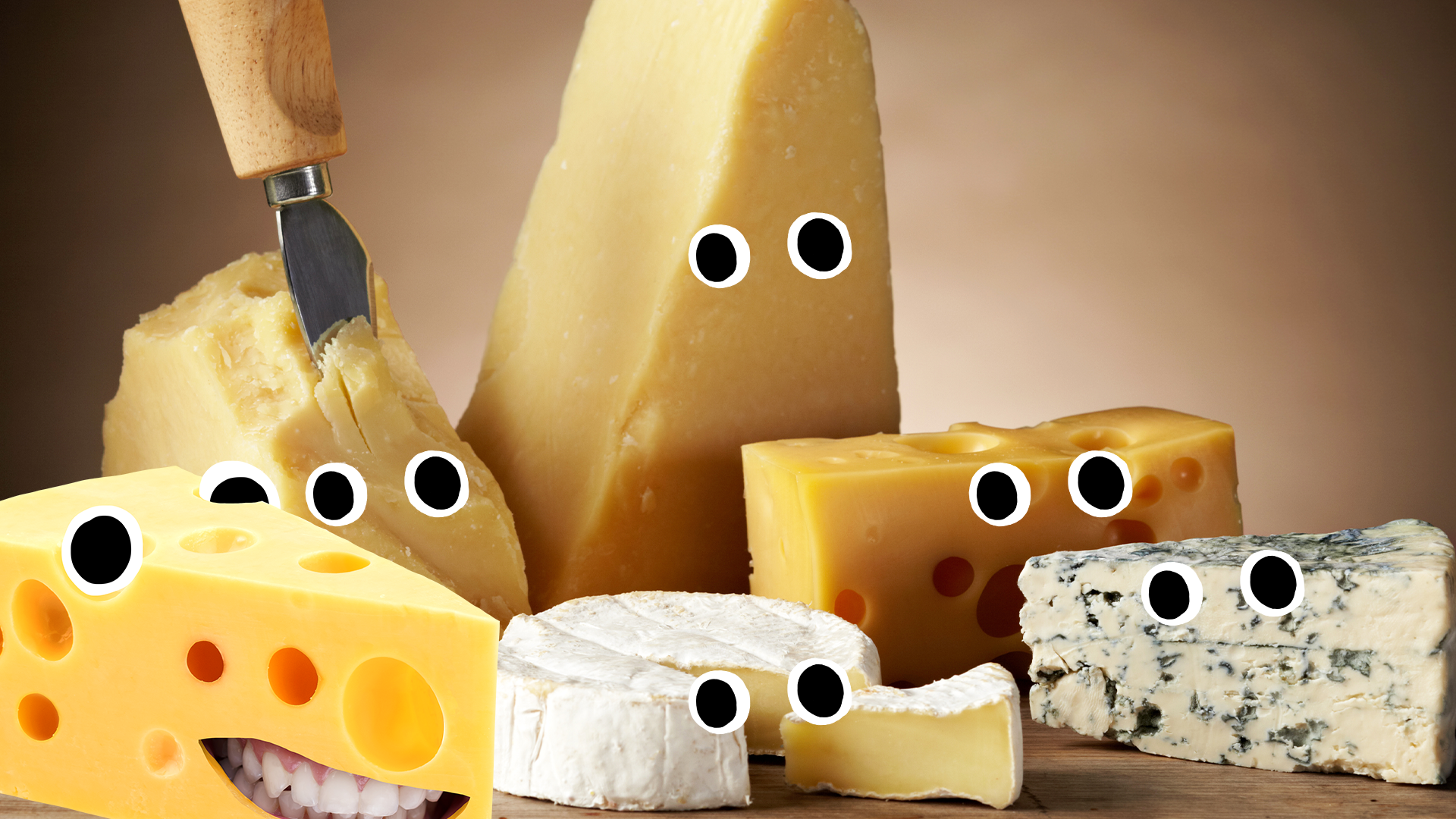 A variety of stinky cheeses