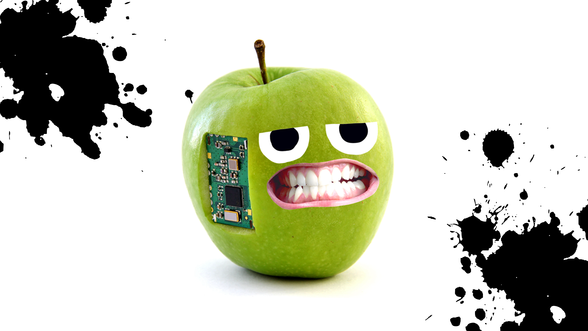 An apple turned into a spy gadget