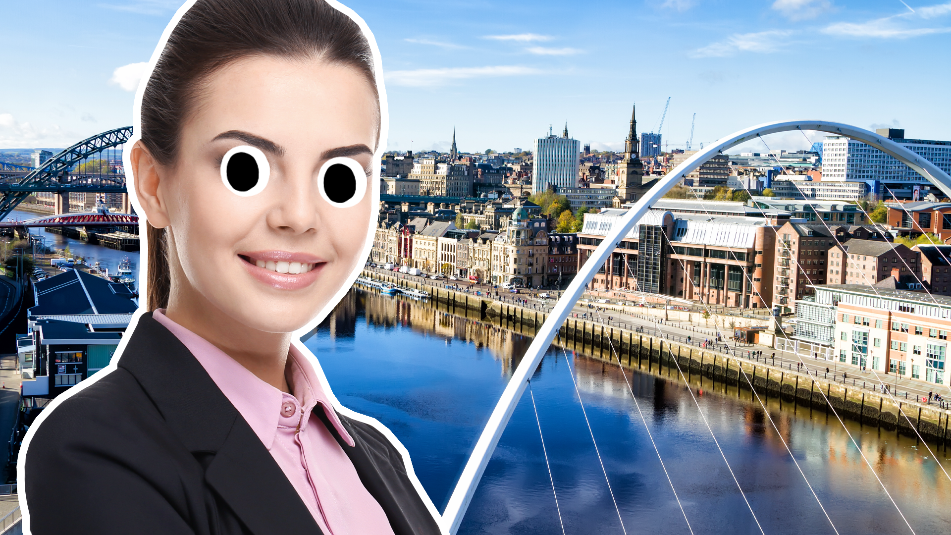 A woman standing next to the River Tyne