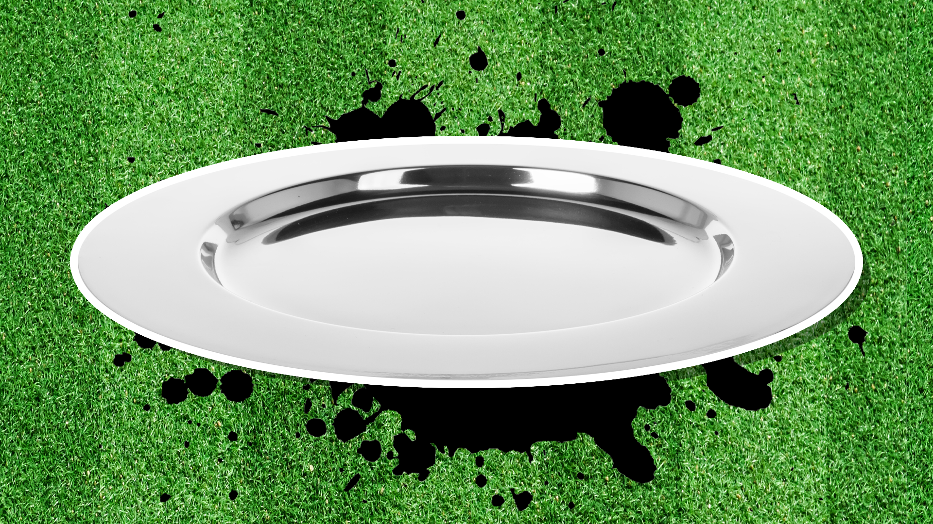 A sliver plate which looks like a football trophy