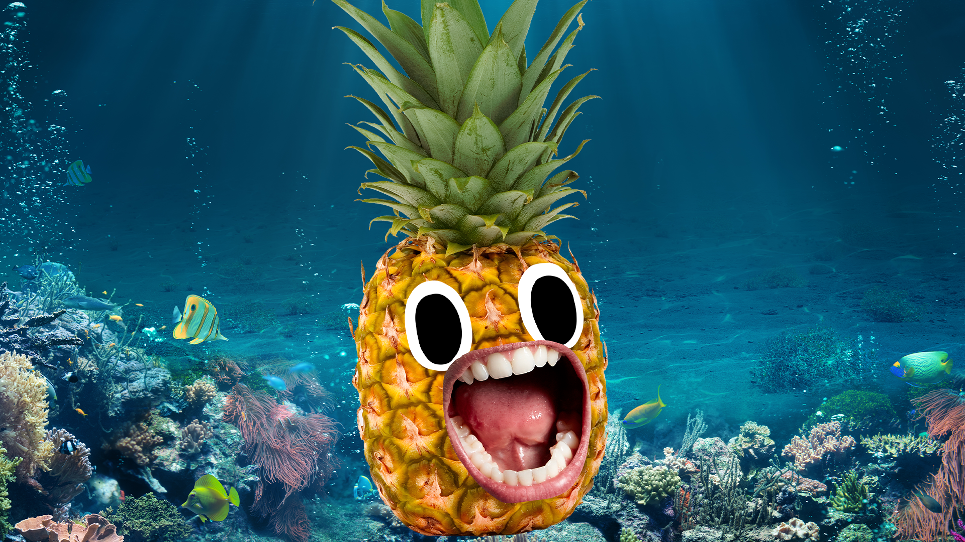 A pineapple under the sea