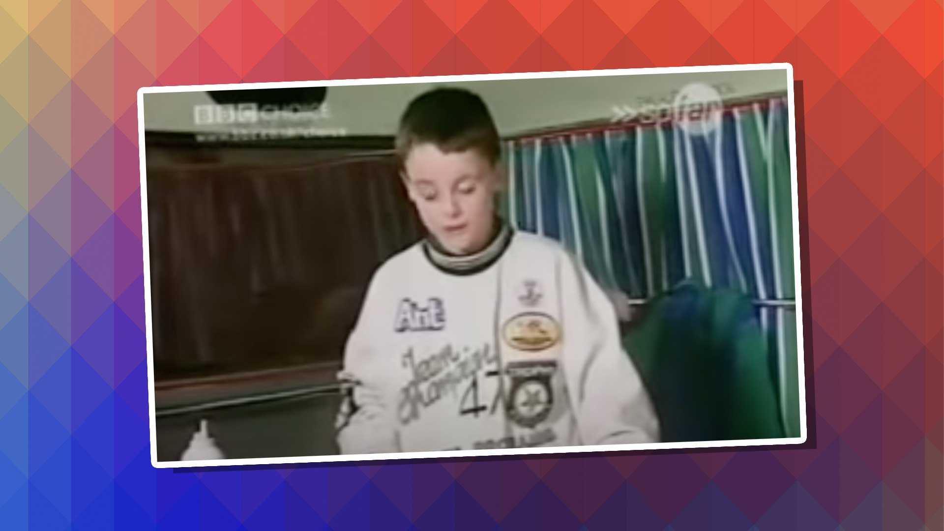 A young lad on BBC TV