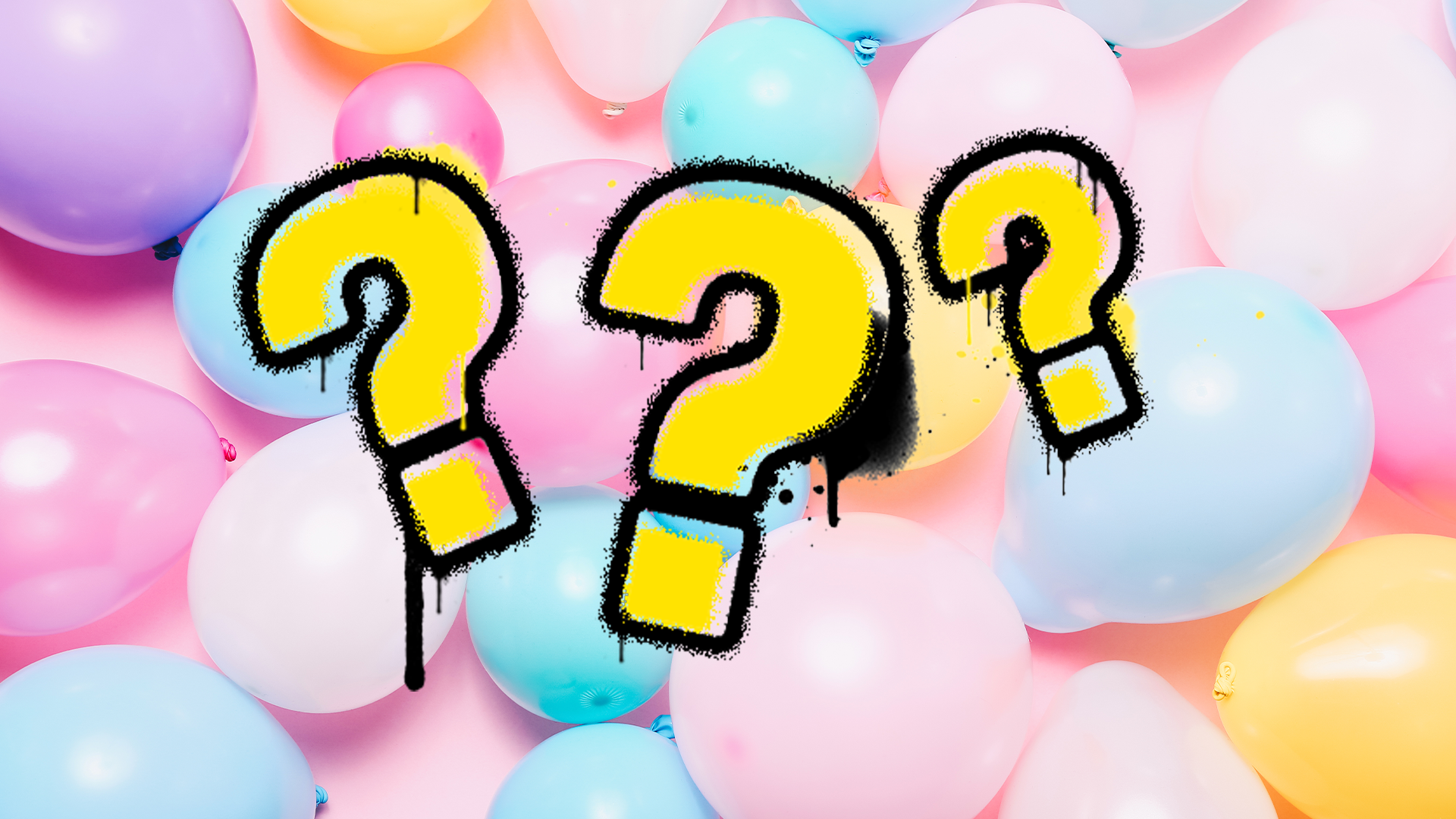 Balloon background with question marks
