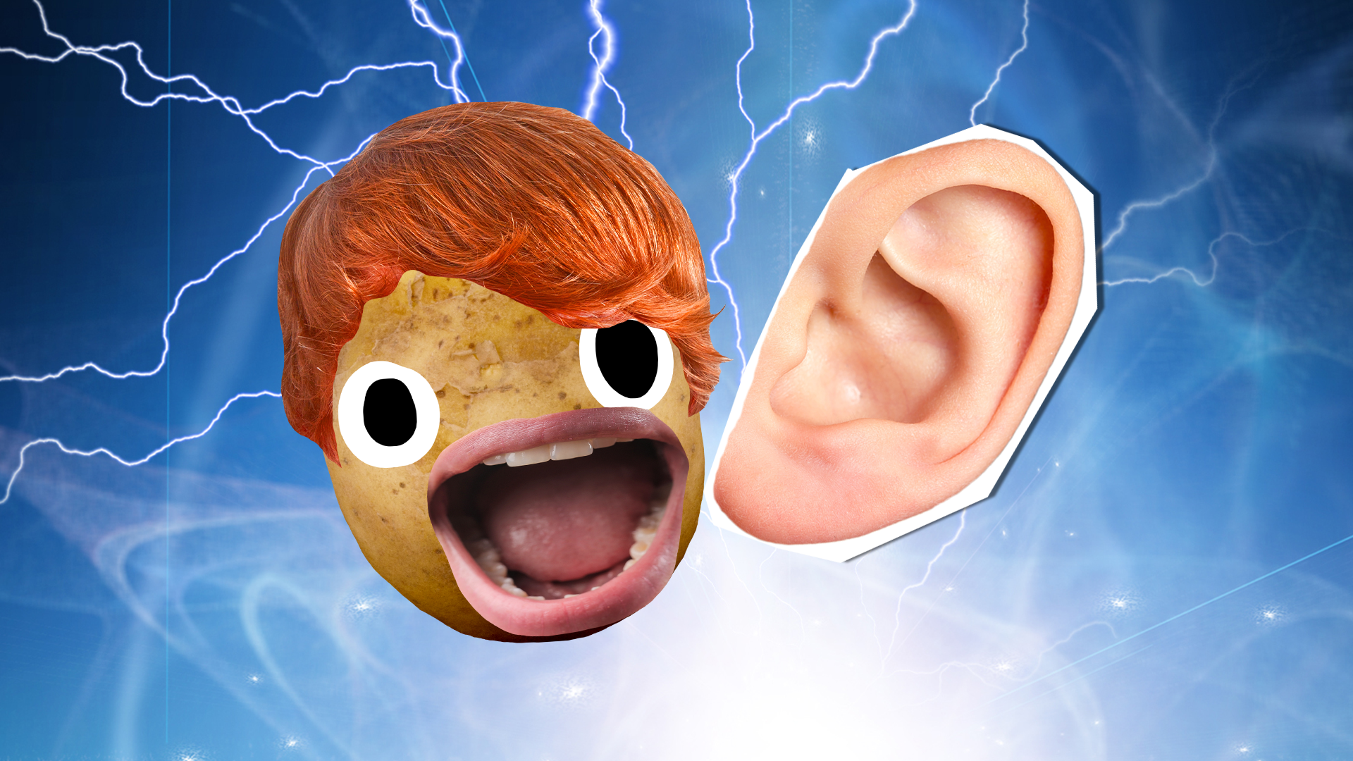 Weasley potato with ear on magic background