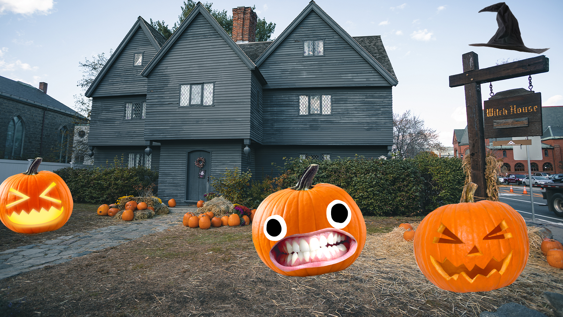 Salem, MA with Beano pumpkins