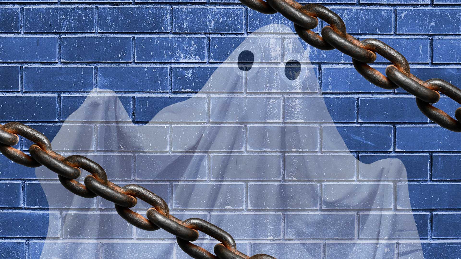A ghost surrounded by chains