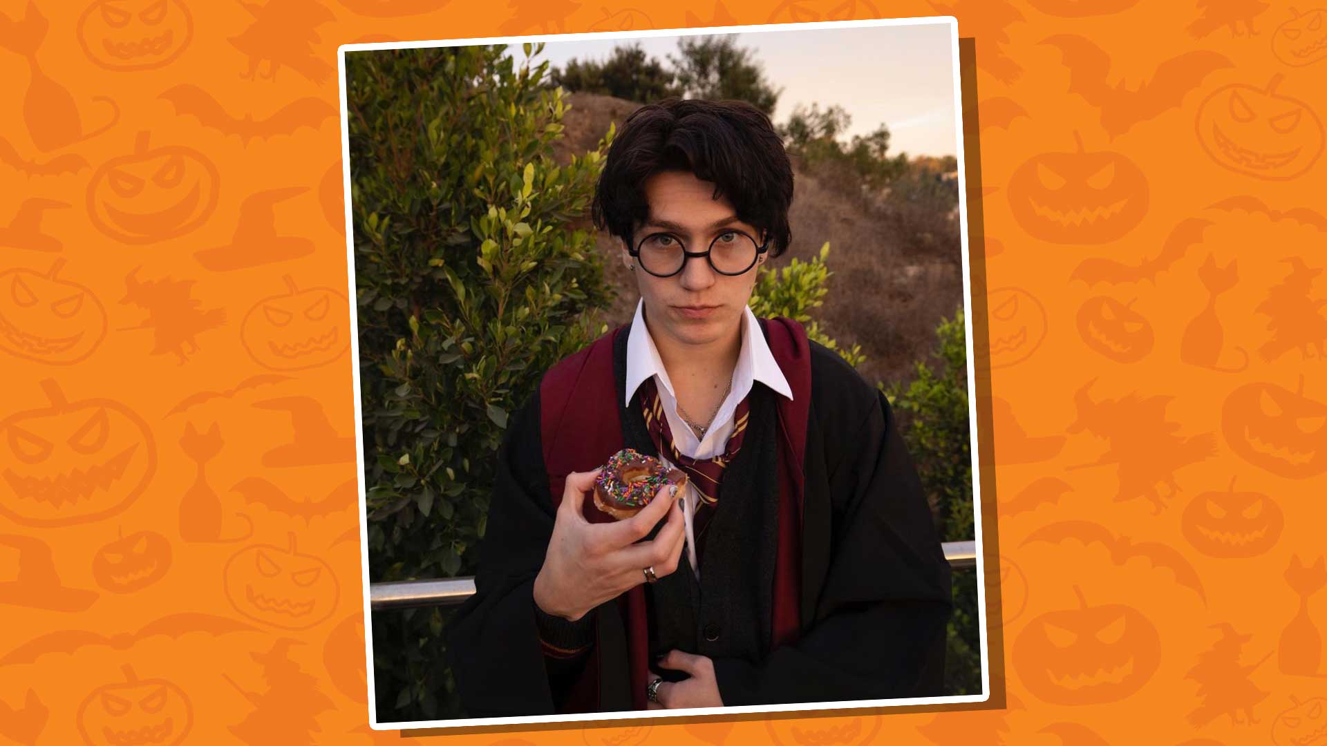 Chase Hudson dressed as Harry Potter