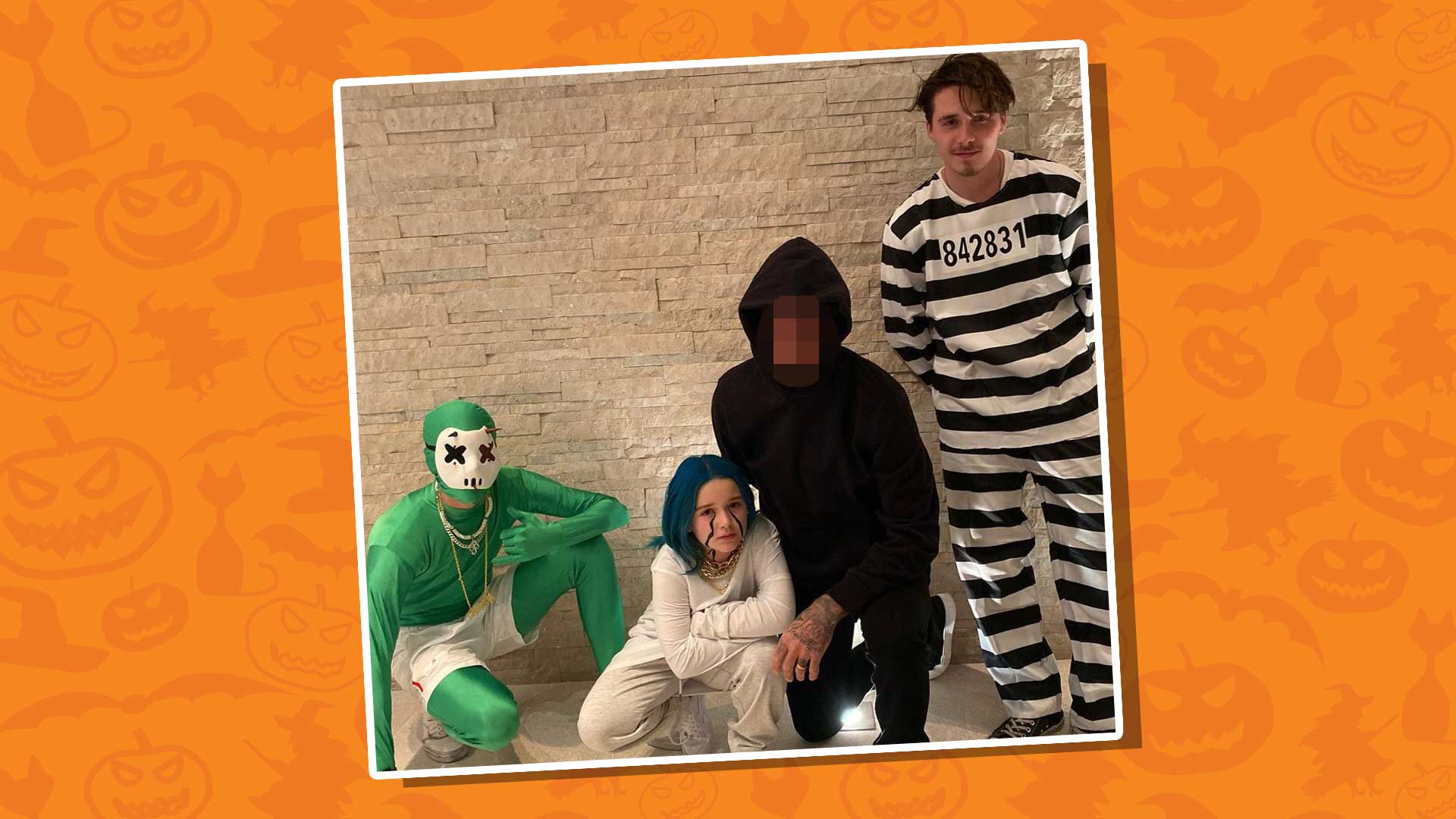A famous family dressed up for Halloween