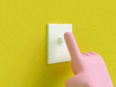 Light switch being turned off and on