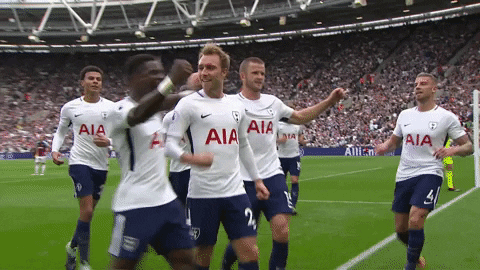 Tottenham Hotspur celebrating a win