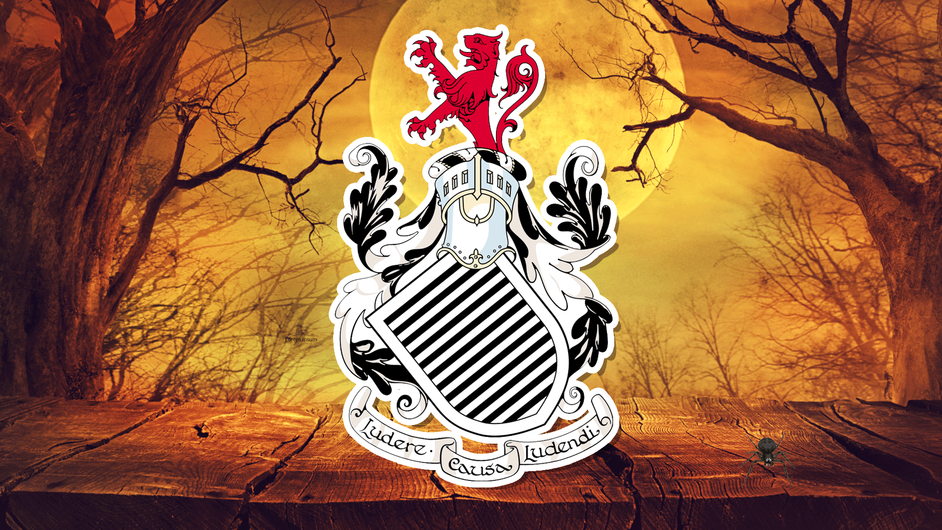 Queen's Park FC badge on a spooky background