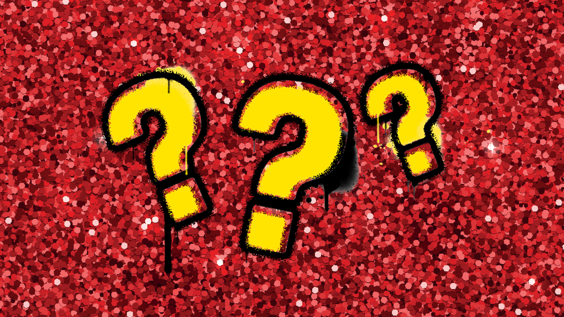 Question marks on glitter background 