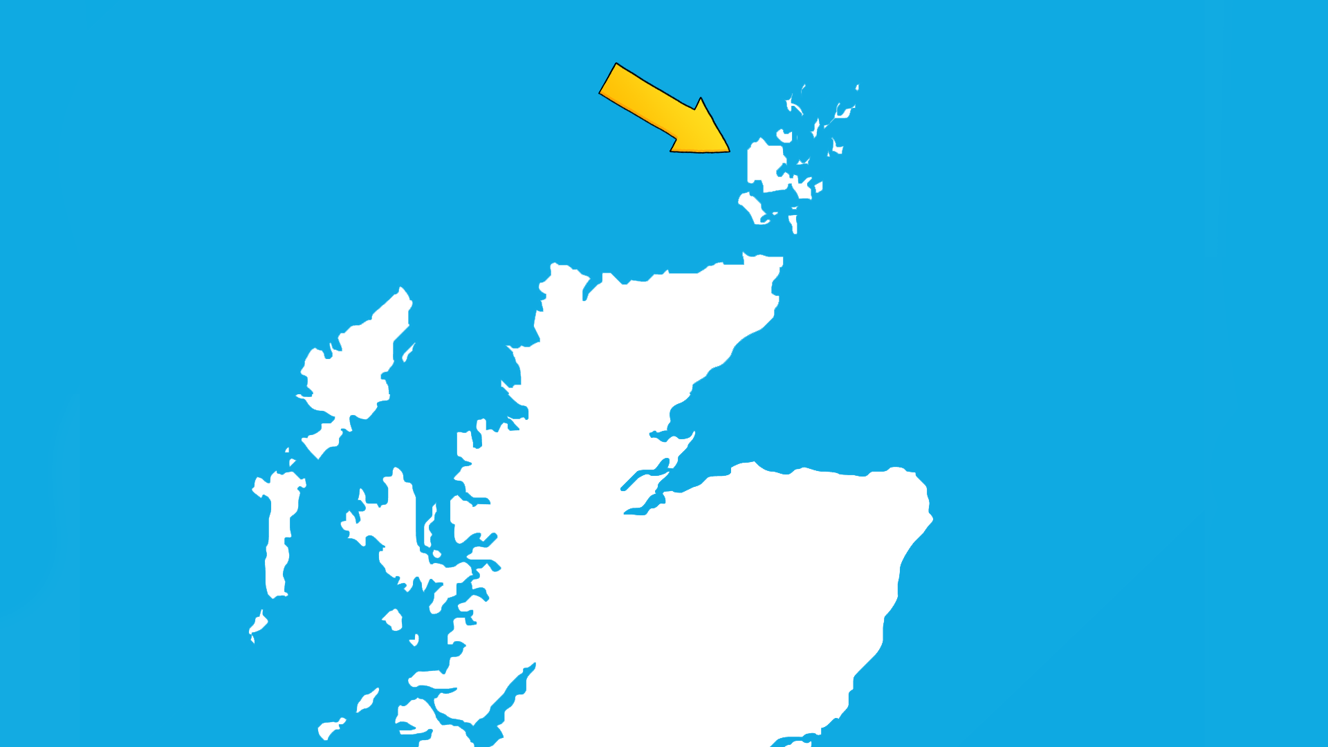 Map of Scotland with arrow