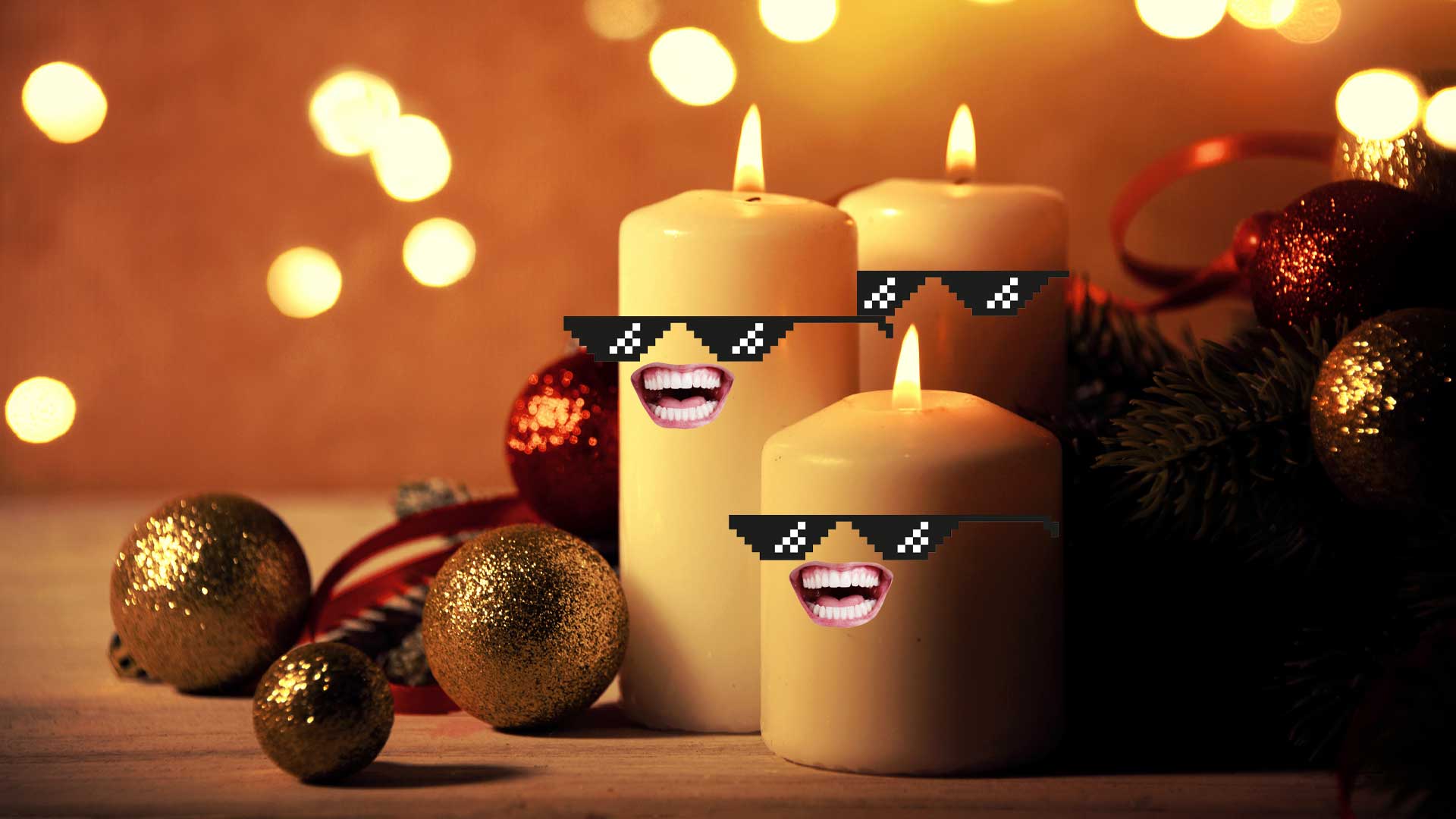 Three Christmas candles