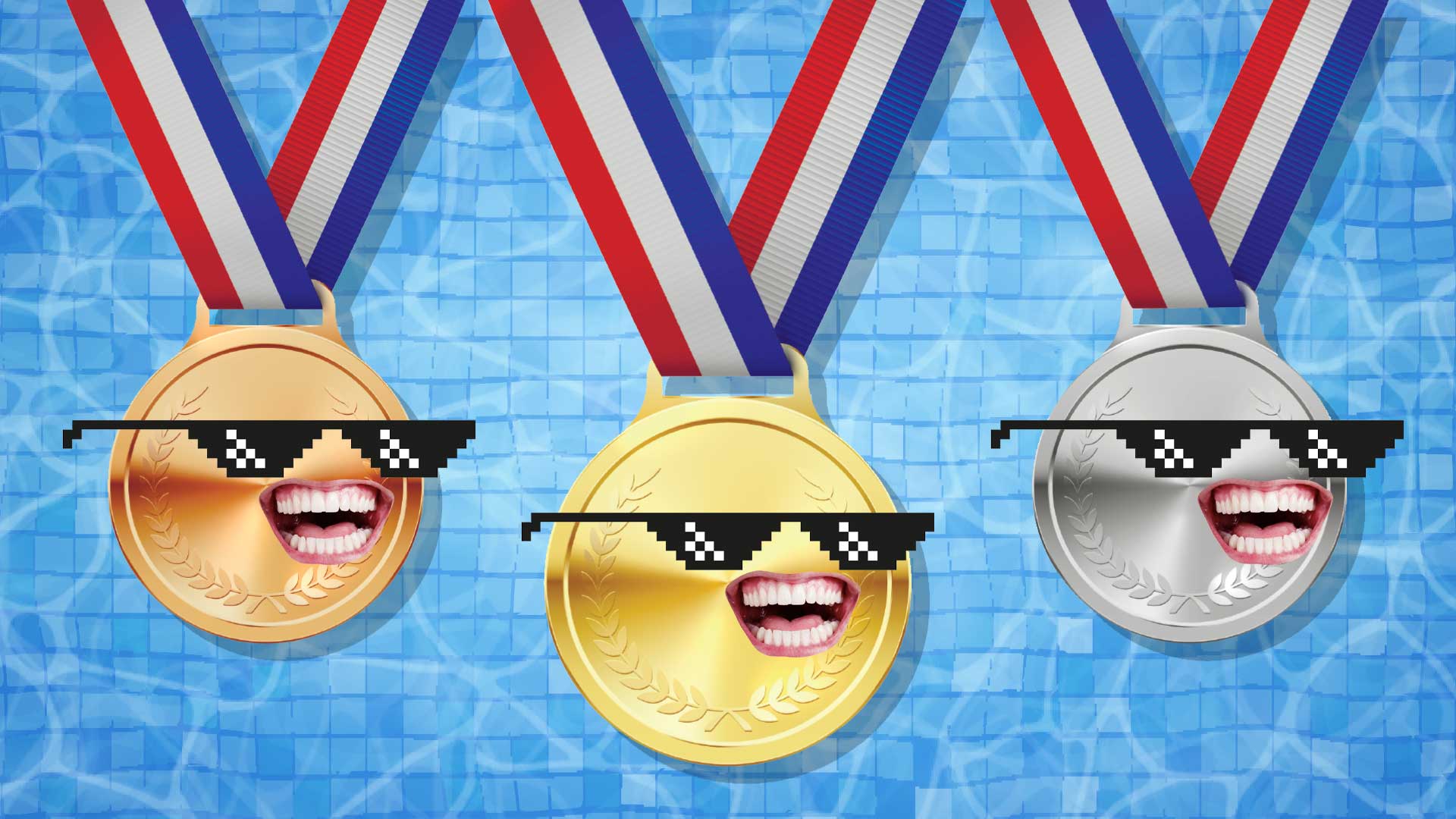 Gold, silver and bronze medals