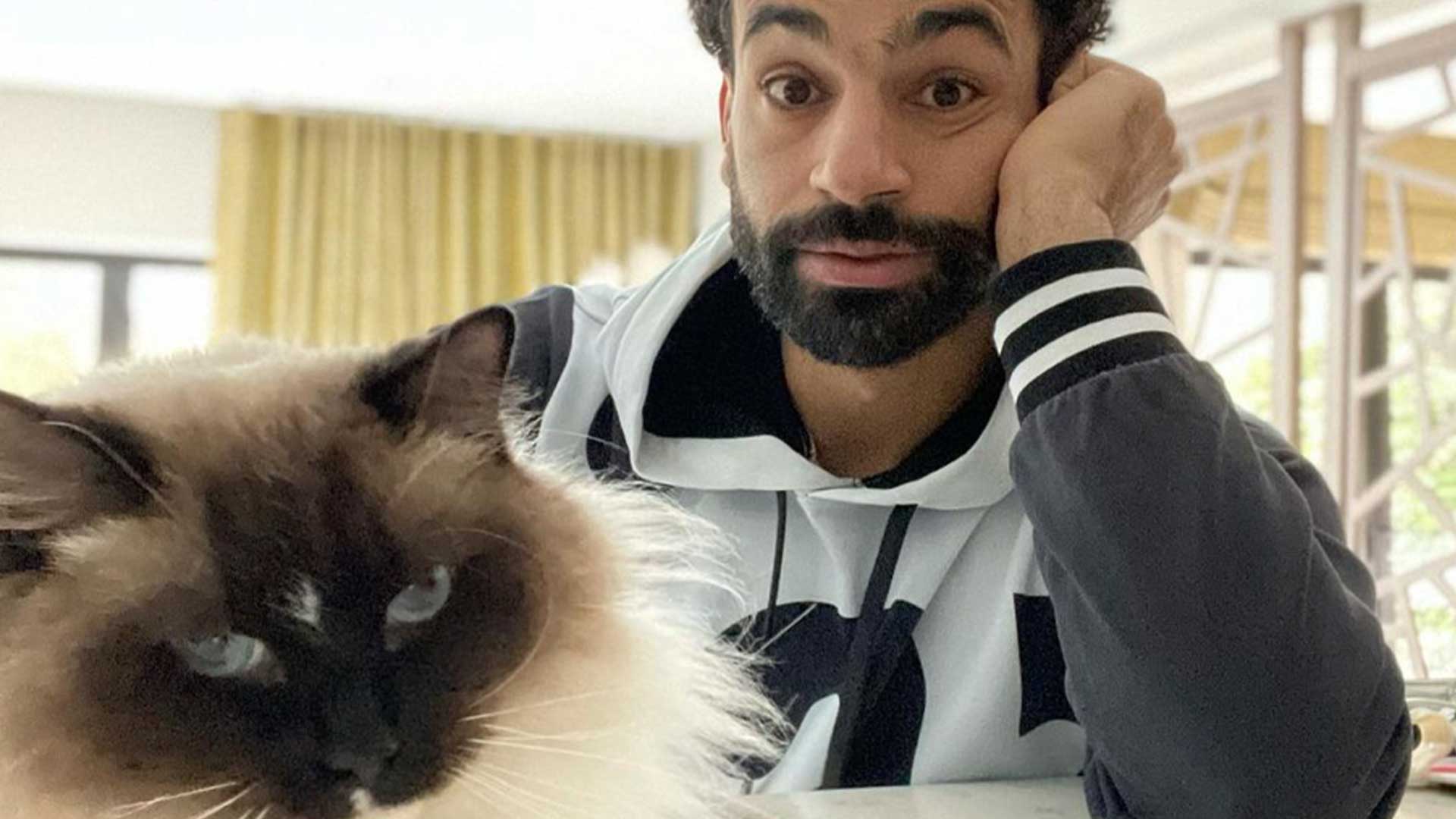 Mo Salah and his pet cat