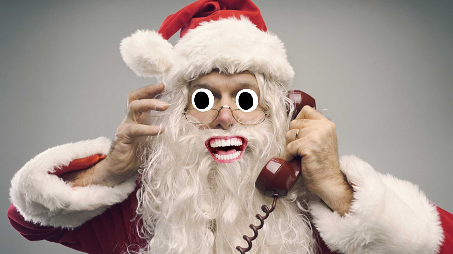 Santa Claus on the telephone