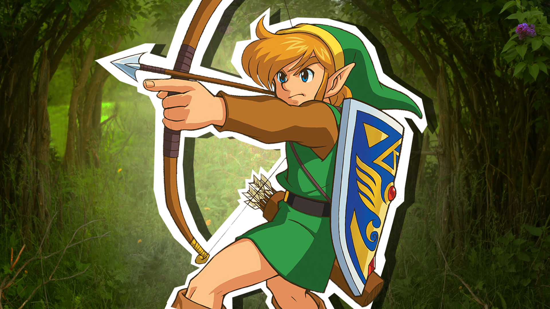 Link, preparing to fire an arrow