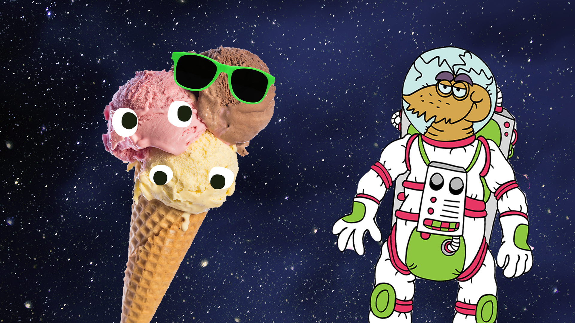 Flea and ice cream in space