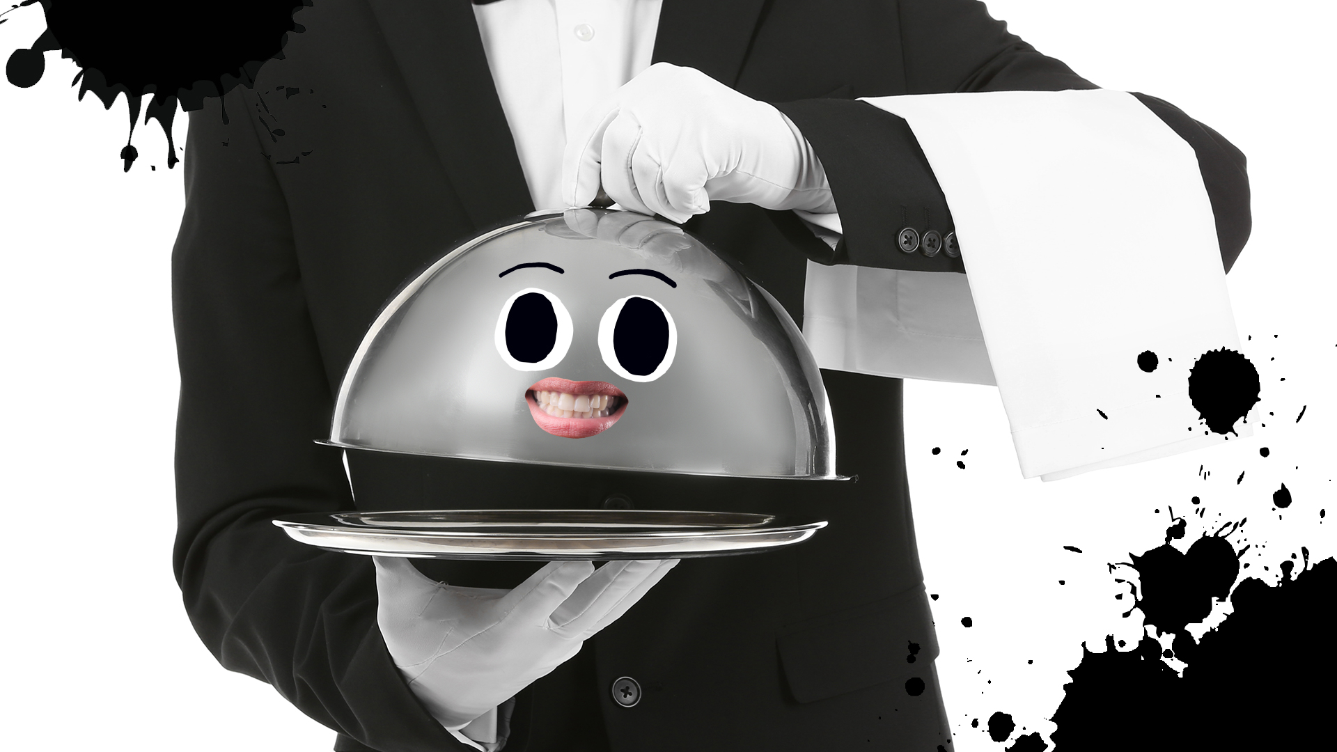 A waiter with a silver plate