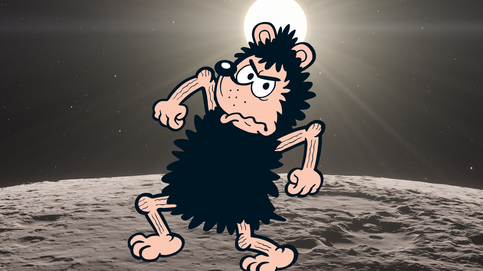 Gnasher on the moon