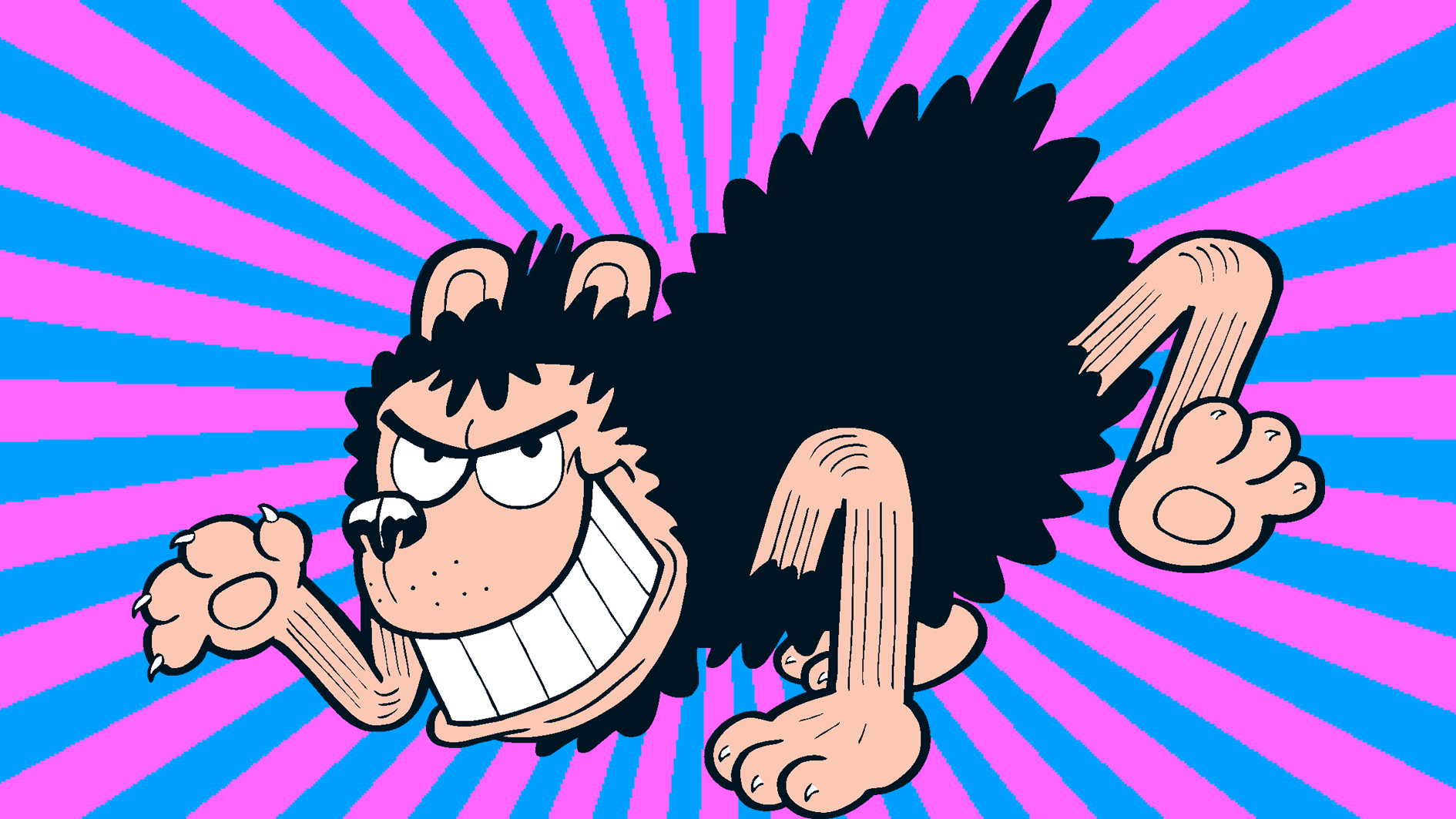 Gnasher on a purple background
