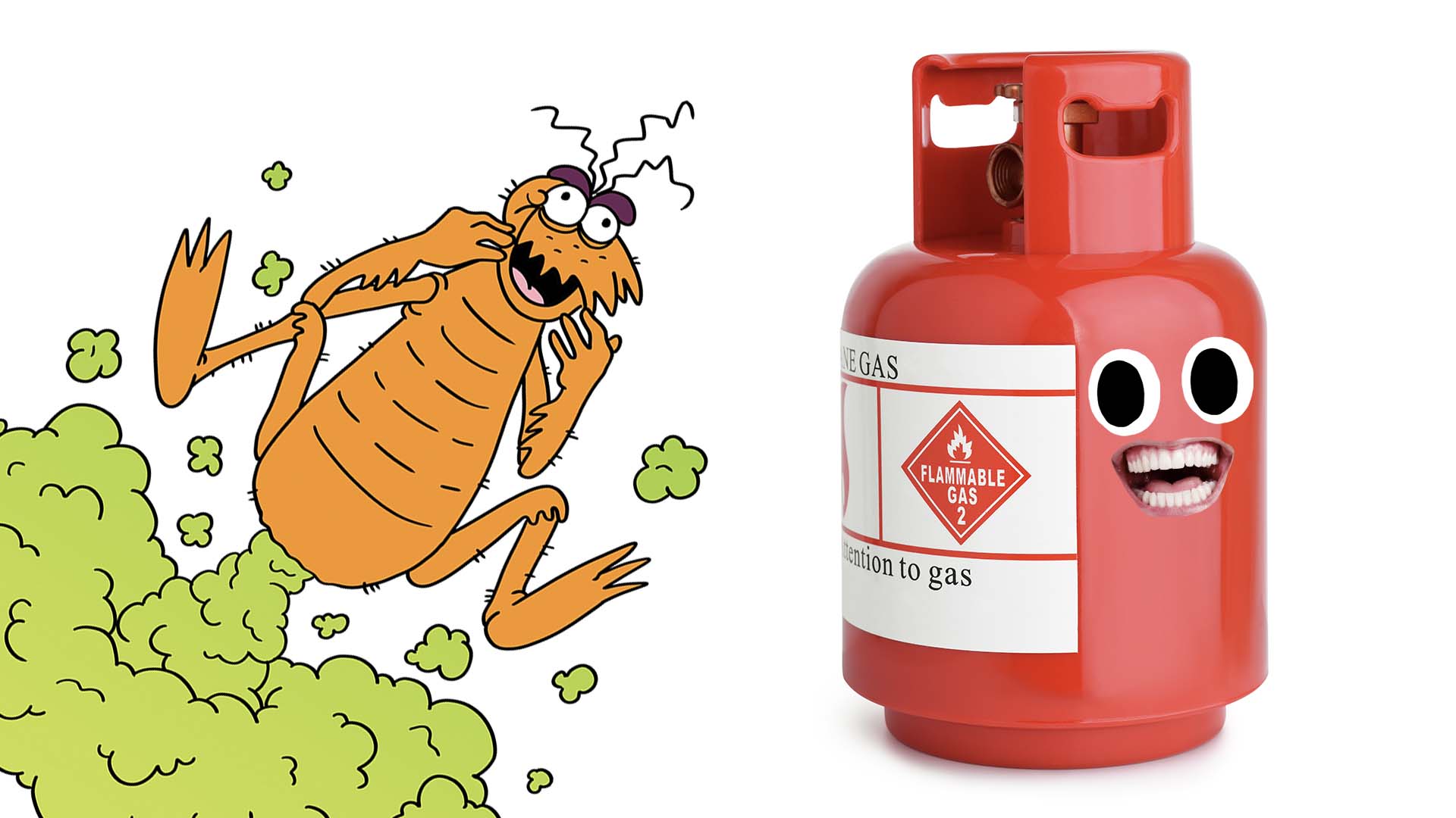 A flea next to a gas canister