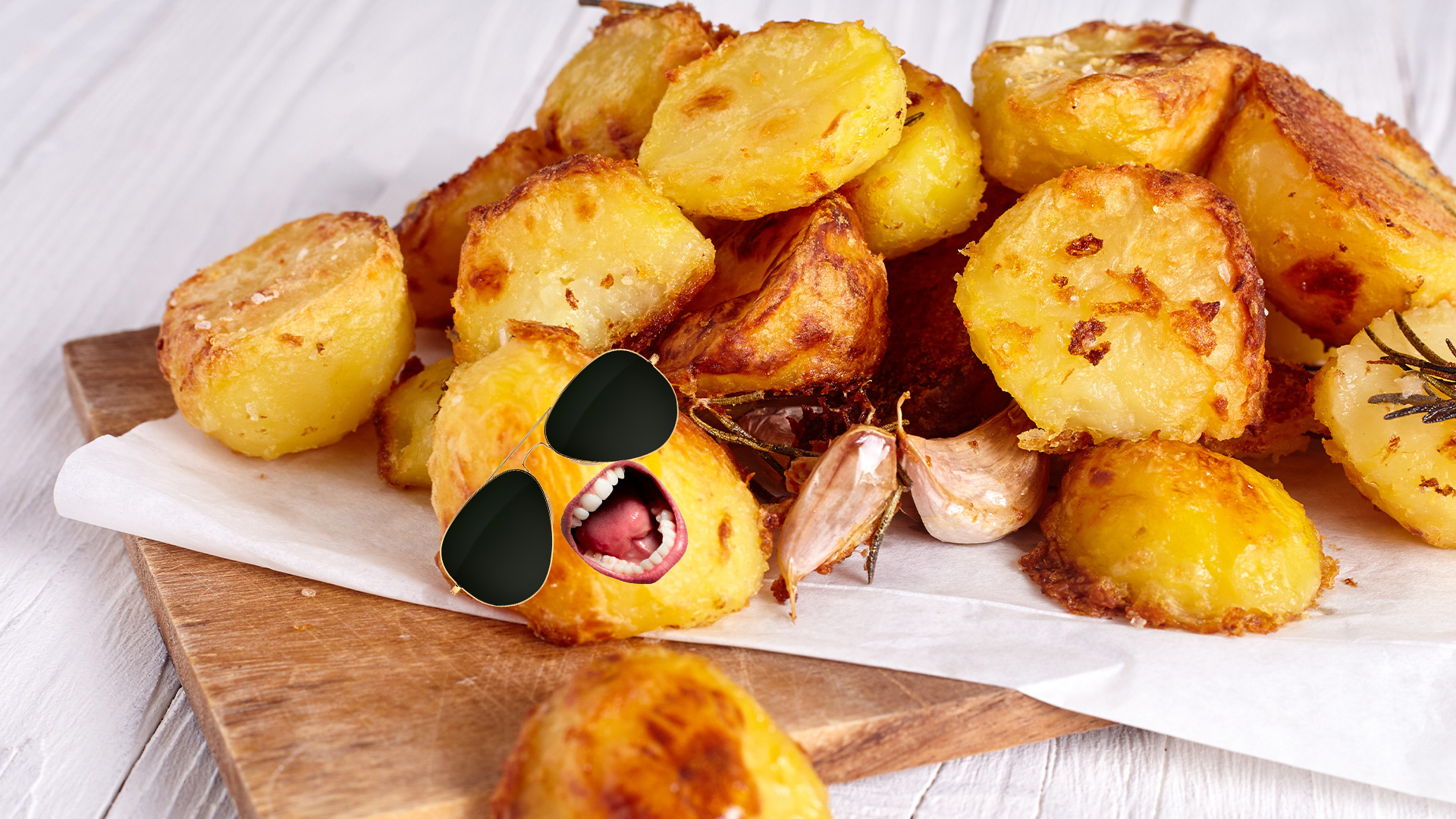 A plate of roast potatoes