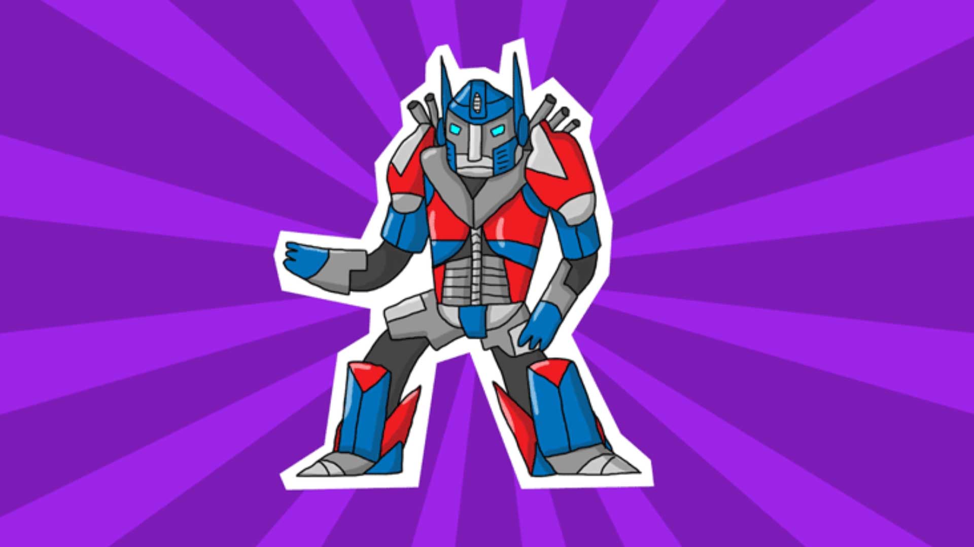 A drawing of a Transformer toy