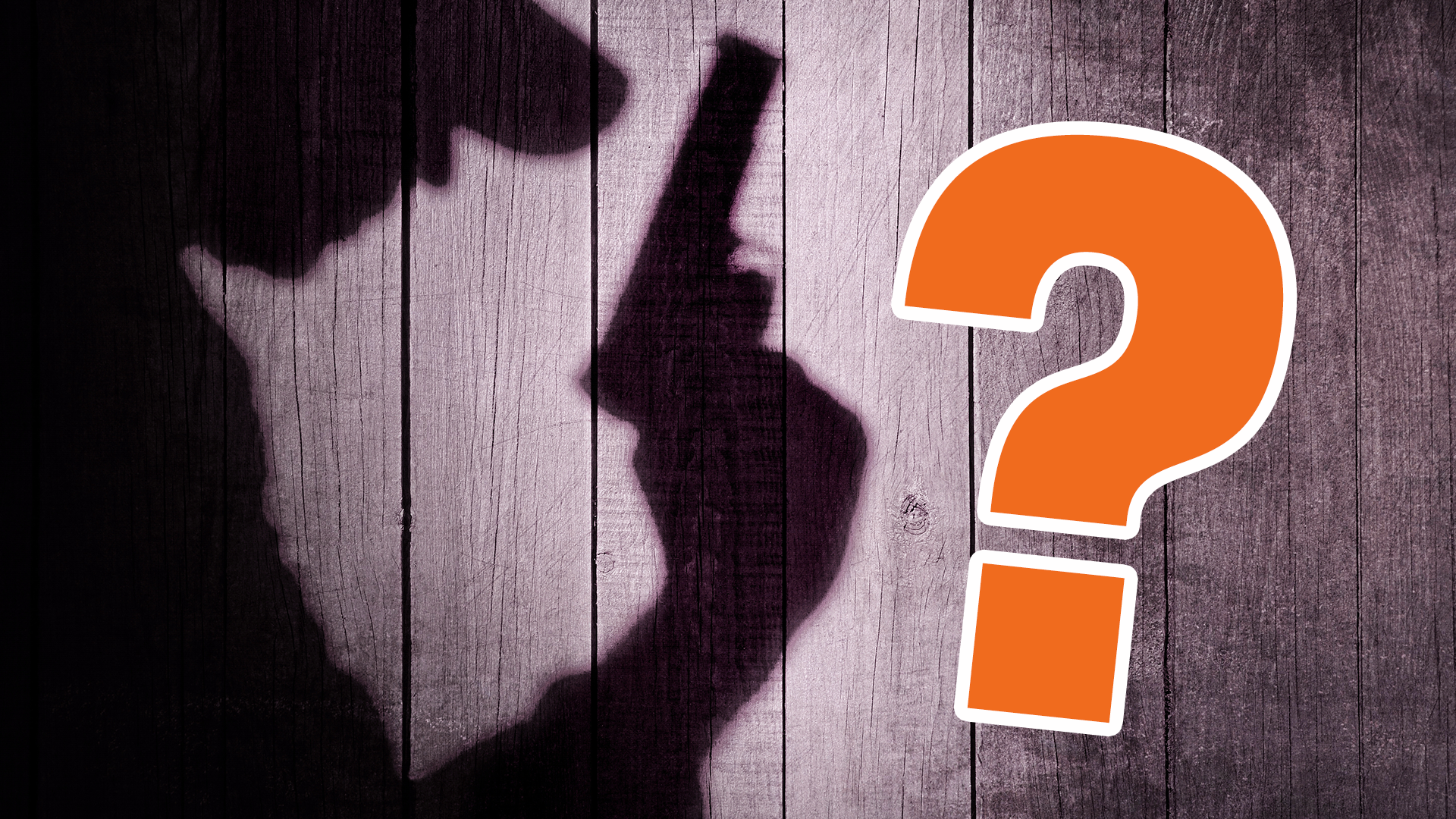 Silhouette of murderer with question mark
