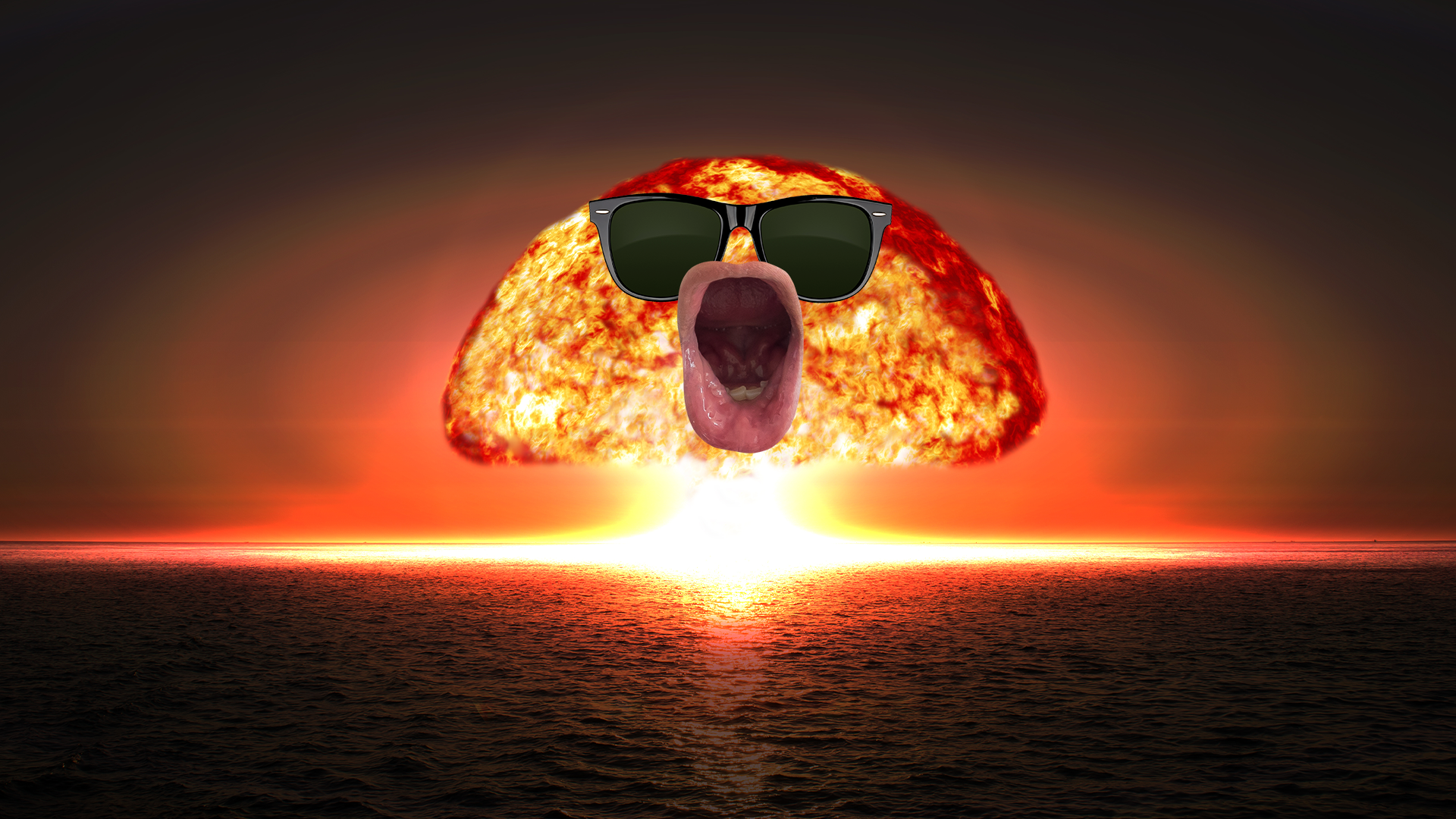 Explosion with cool face