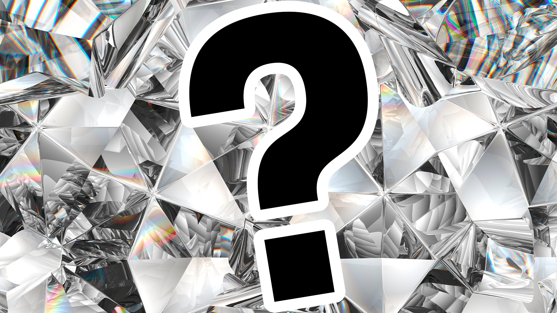 Diamond background with question mark