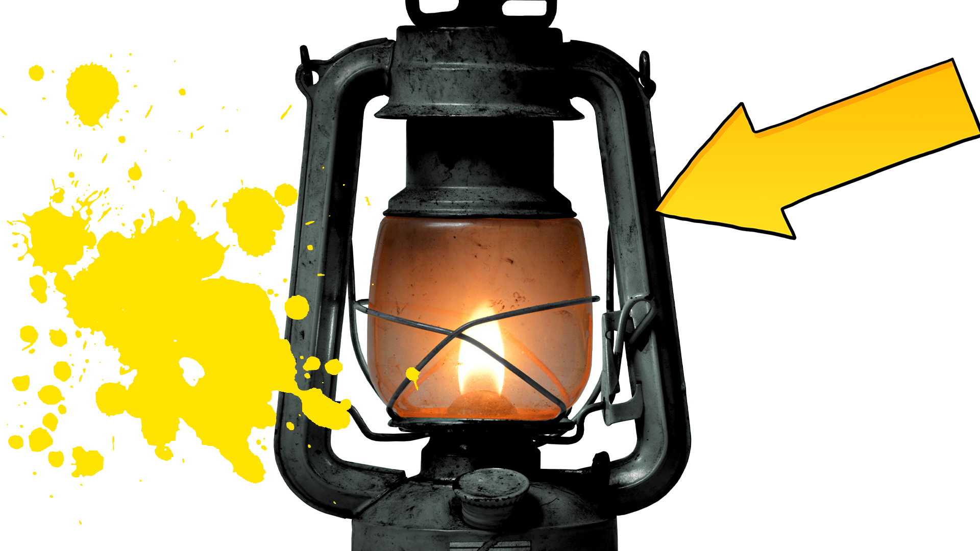 Lantern with arrow and splats