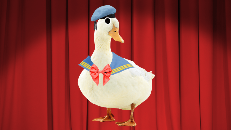 A duck in a sailor’s costume
