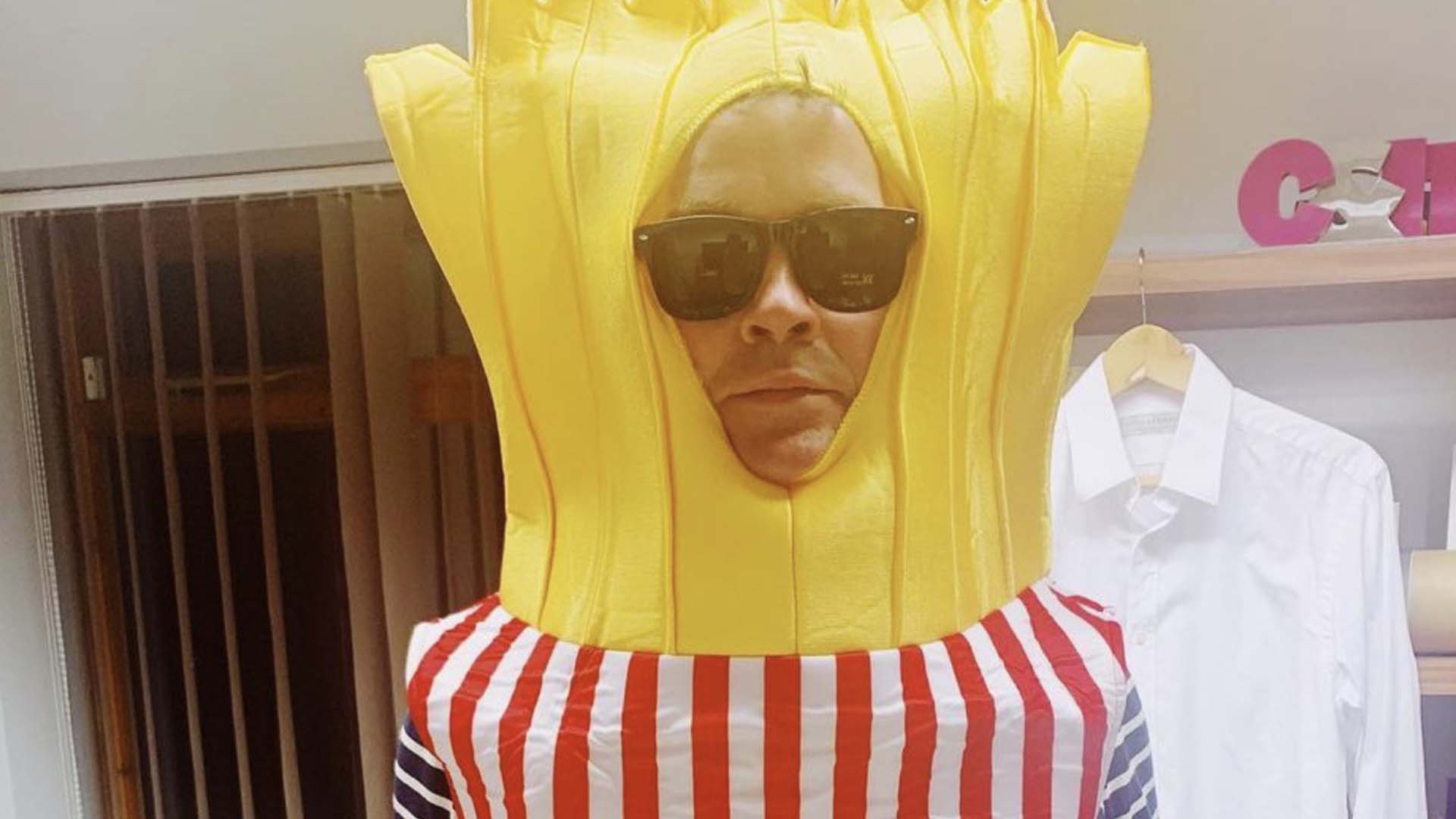 Stephen Mulhern dressed as a packet of fries