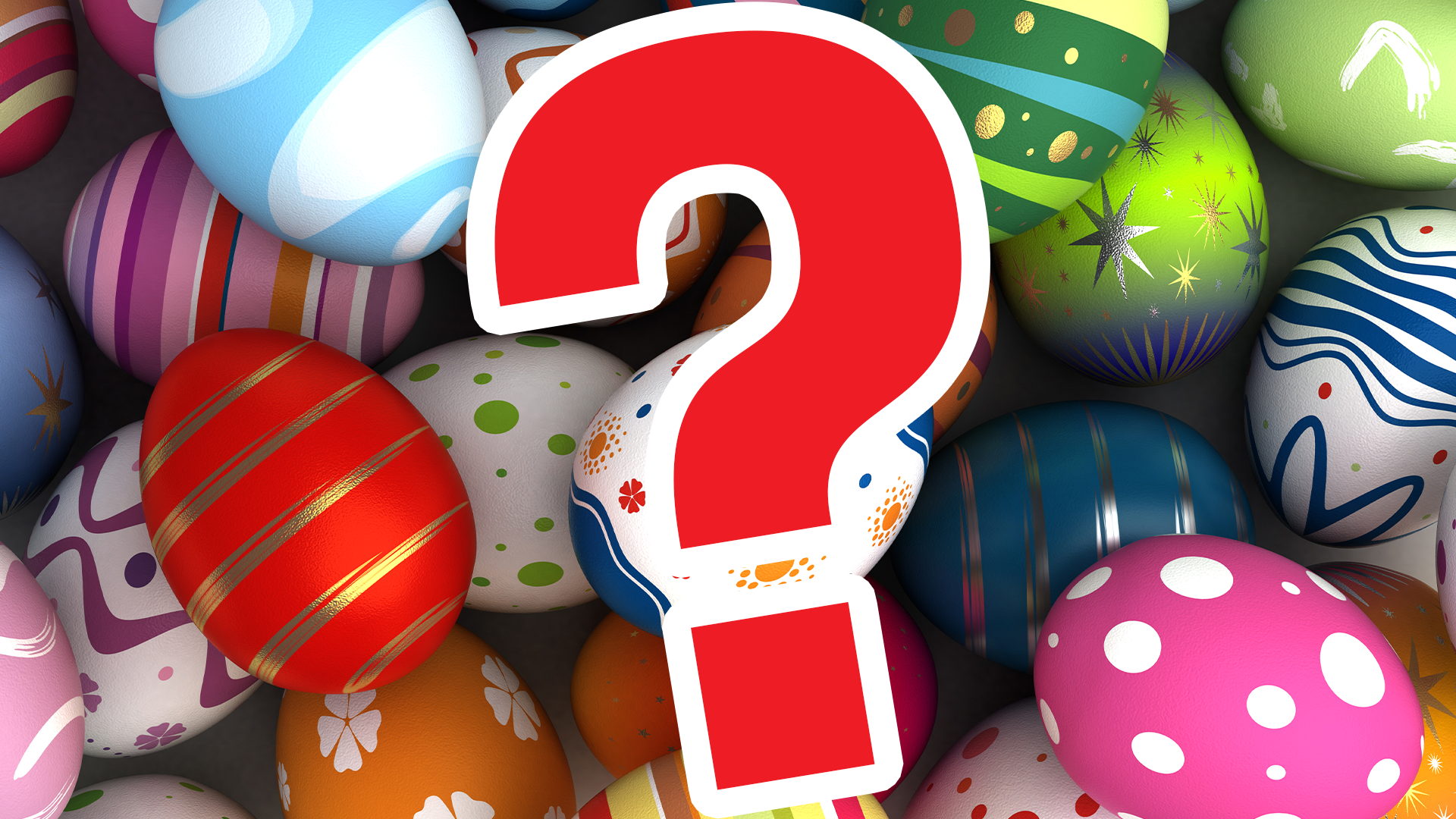 Easter eggs and question mark