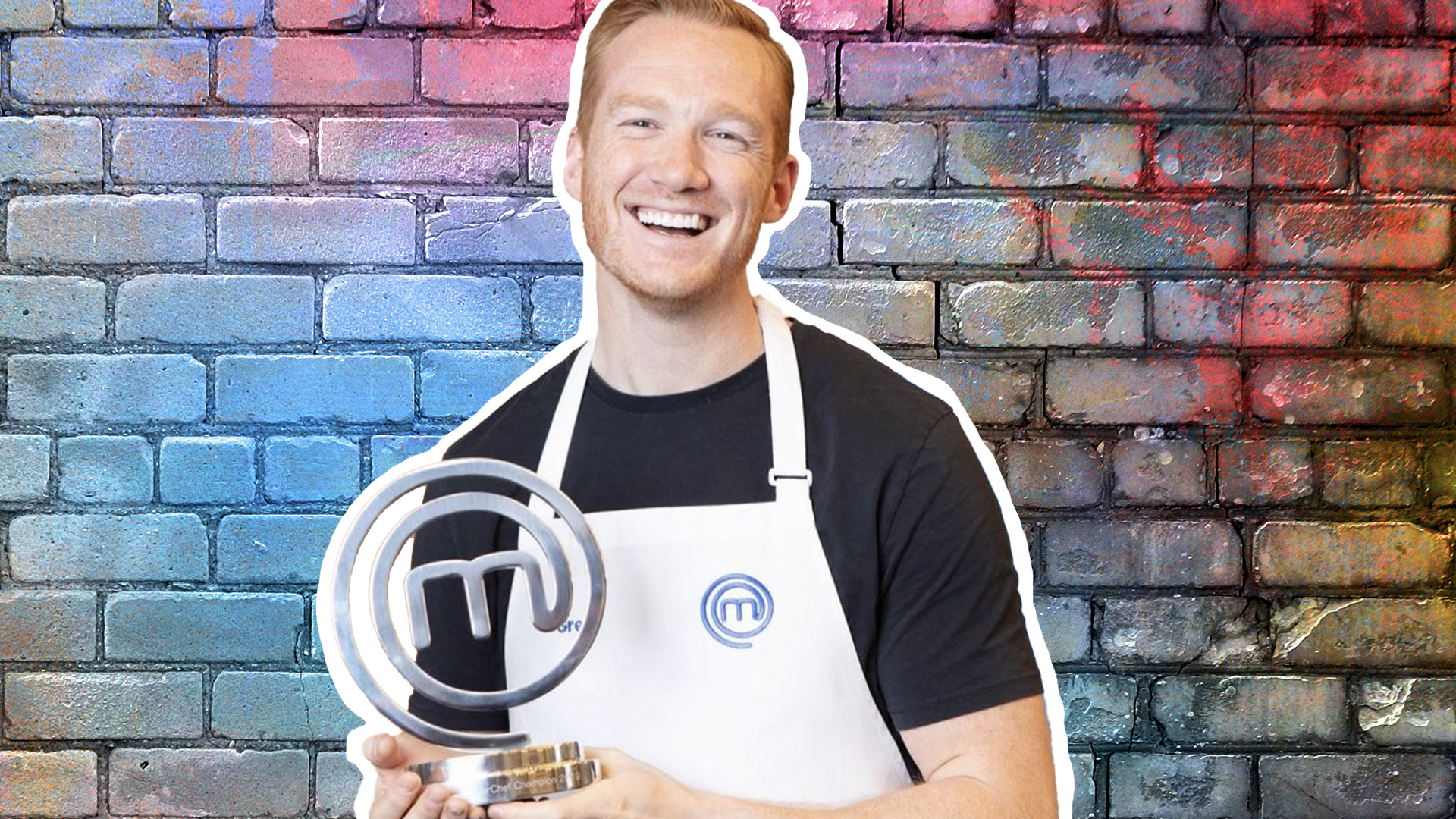 Greg Rutherford with the Celebrity Masterchef trophy