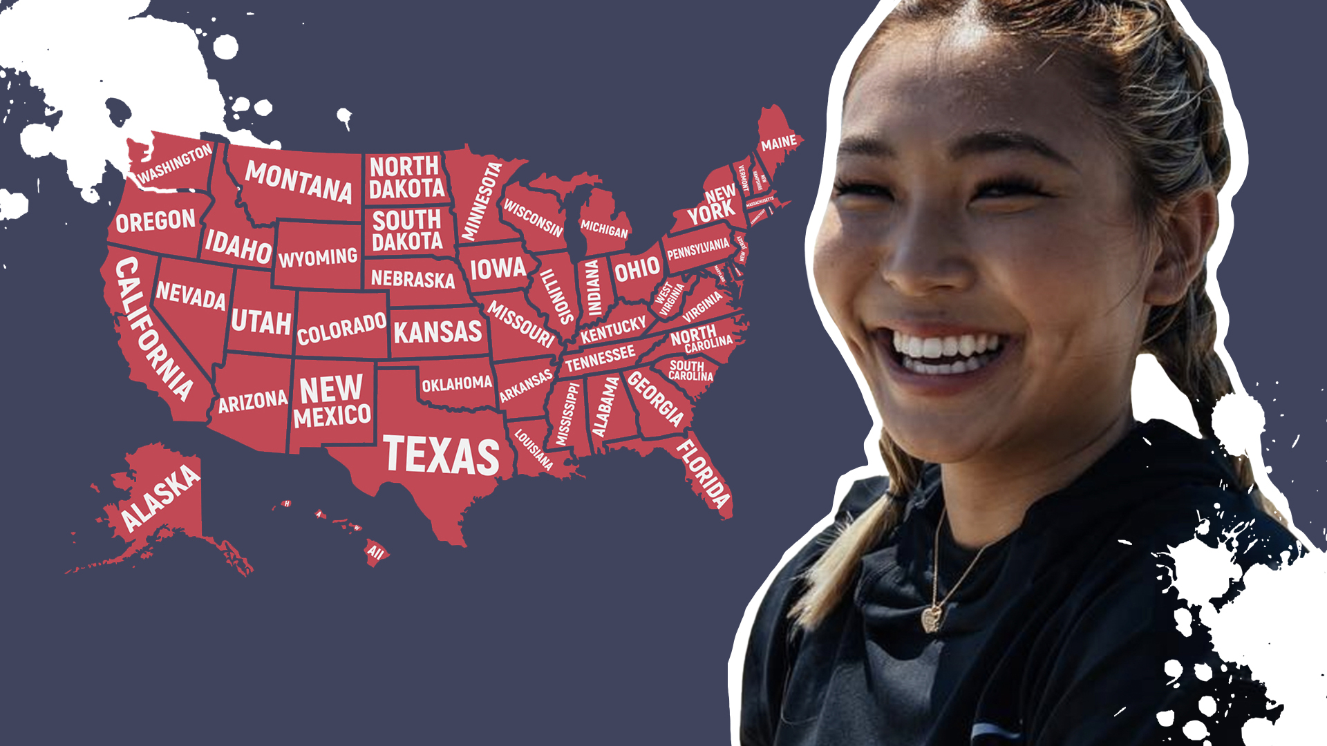 Chloe Kim and the American states map